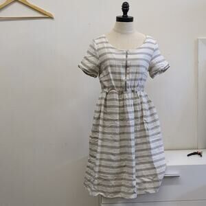 Mikarose striped mini dress with pockets size Small